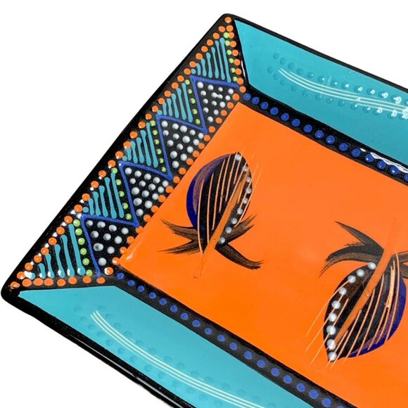 NOMBULELO MKIVA South African Hand Painted Ceramic Slipware Rectangular … - Picture 4 of 9